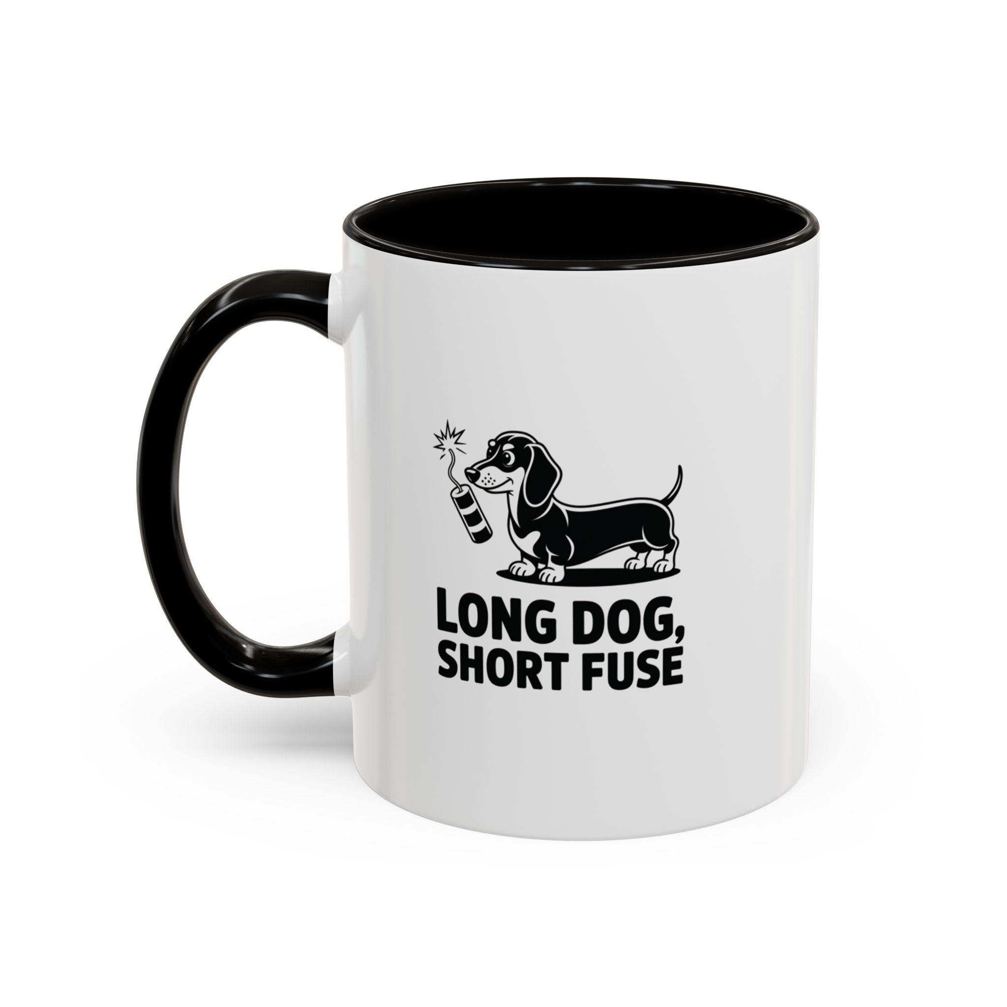 Long Dog Short Fuse — Funny Dachshund Coffee Mug | Doxie League