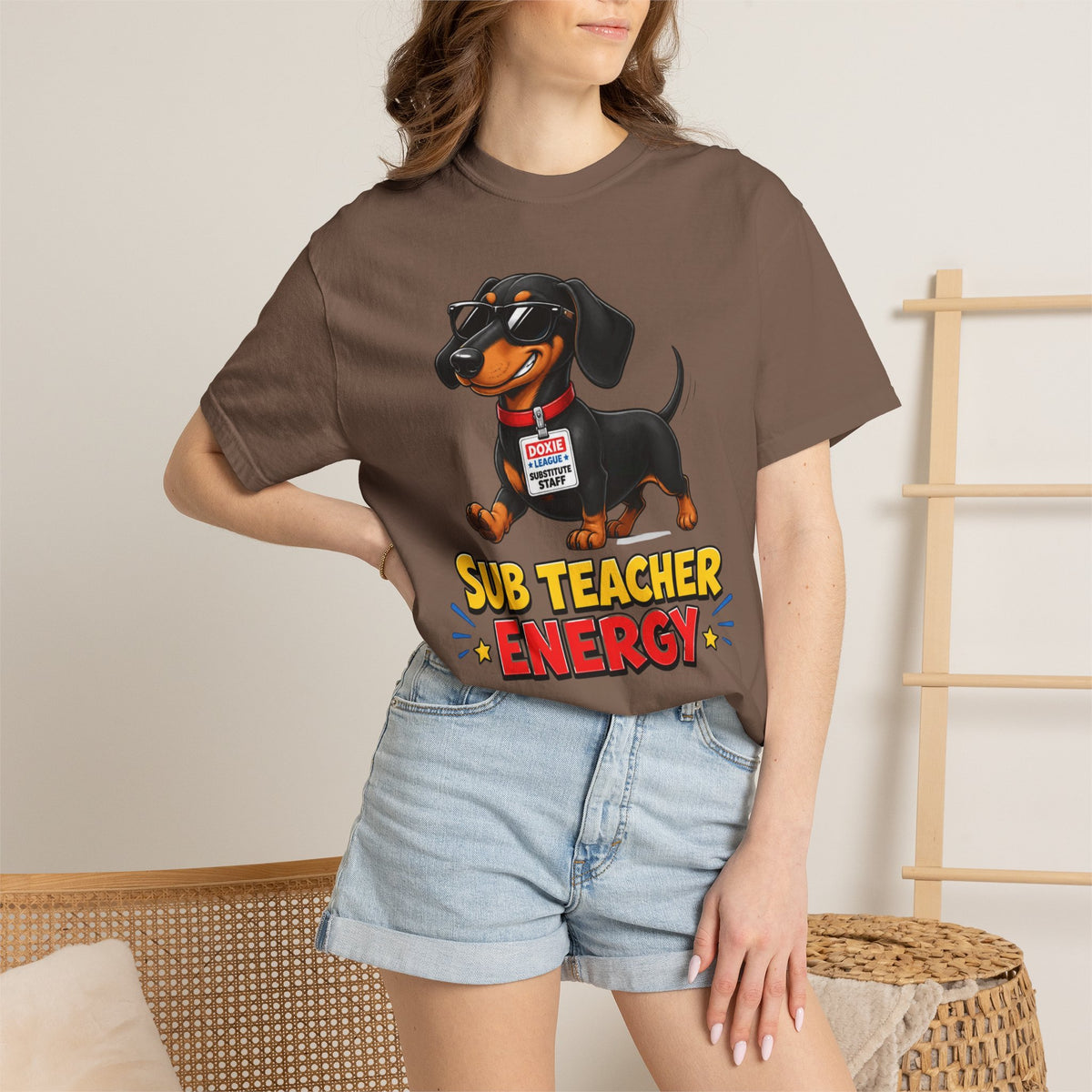 Sub Teacher Energy Dachshund Shirt — The Educational Series