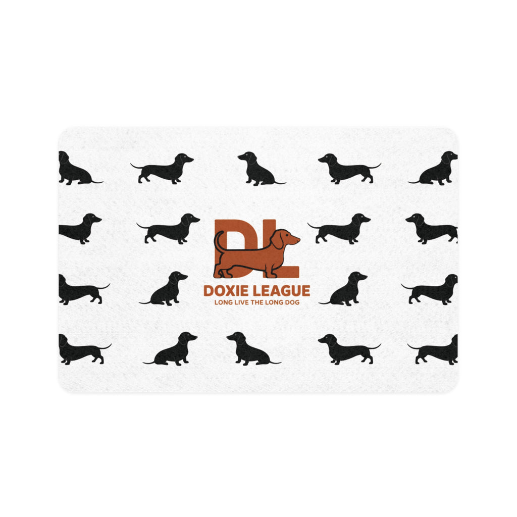 Doxie League Pet Food Mat | Dachshund Pattern Dog Mat | Non-Slip Pet Feeding Mat