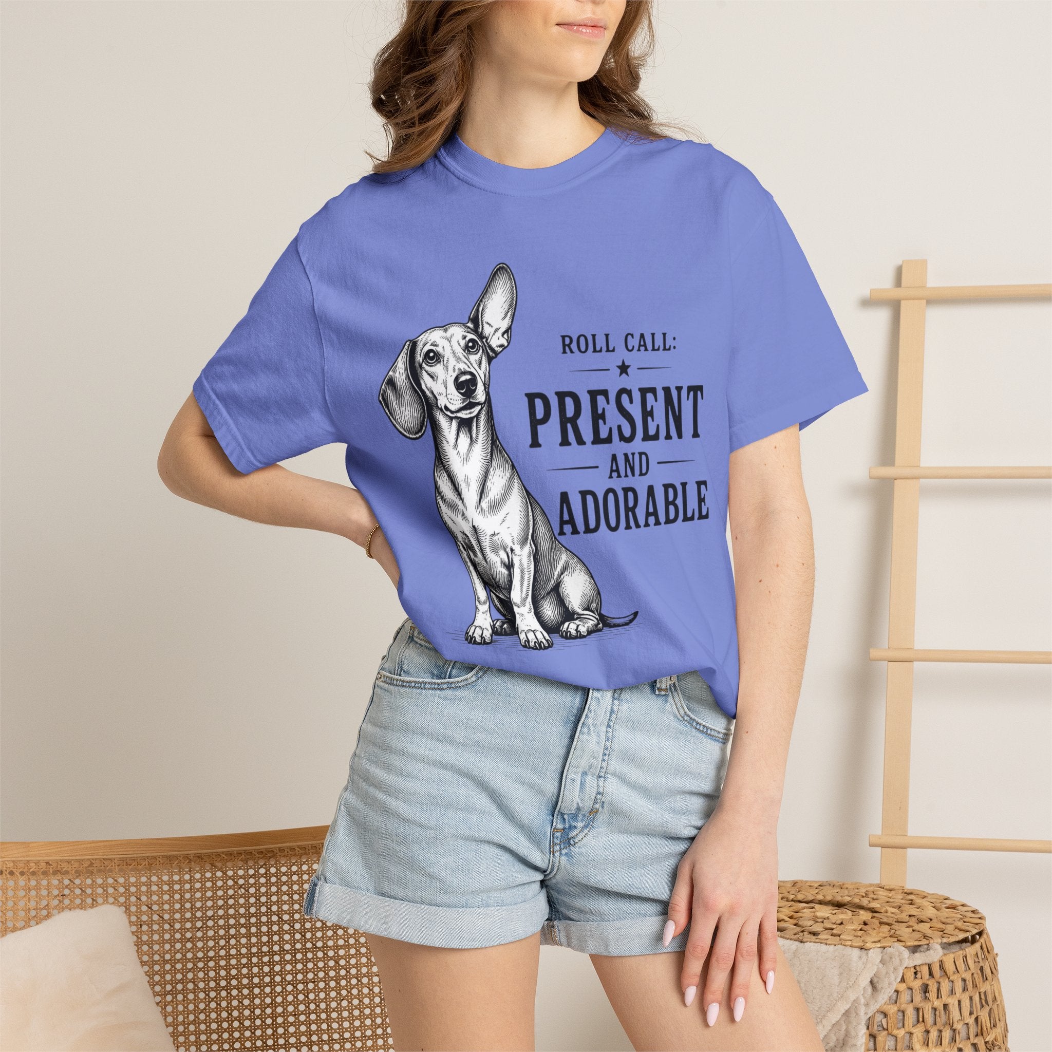 Roll Call Present and Adorable Dachshund Shirt — The Educational Series