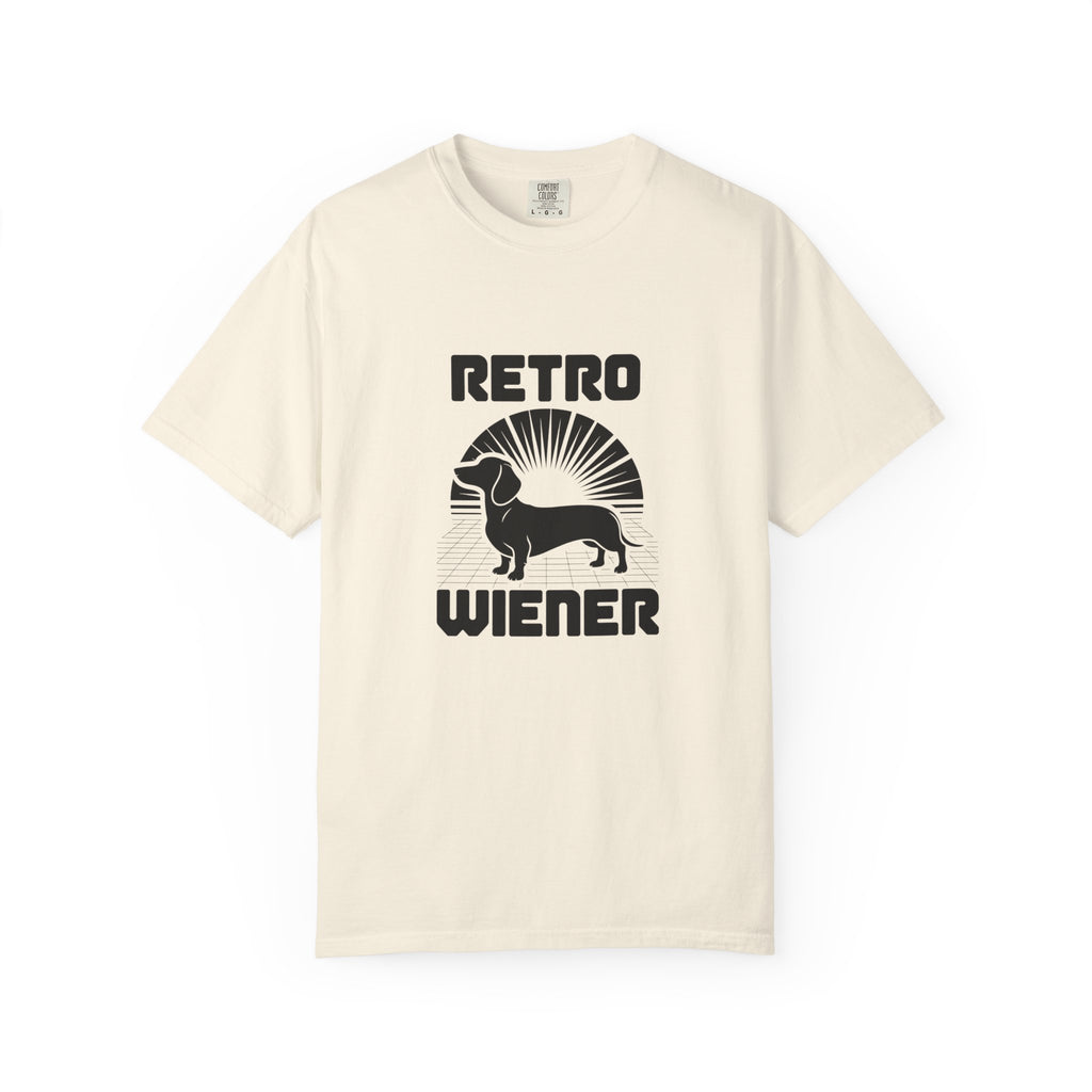 Retro Wiener vintage dachshund graphic t-shirt — retro wiener dog tee by Doxie League