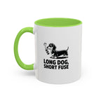 Long Dog Short Fuse — Funny Dachshund Coffee Mug | Doxie League