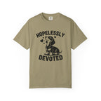 Hopelessly Devoted dachshund mom hearts graphic t-shirt — doxie mom gift tee by Doxie League
