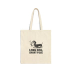 Long Dog Short Fuse — Funny Dachshund Canvas Tote Bag | Doxie League