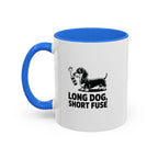Long Dog Short Fuse — Funny Dachshund Coffee Mug | Doxie League