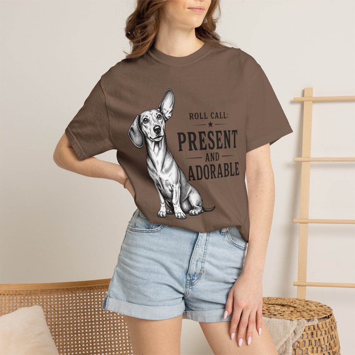 Roll Call Present and Adorable Dachshund Shirt — The Educational Series