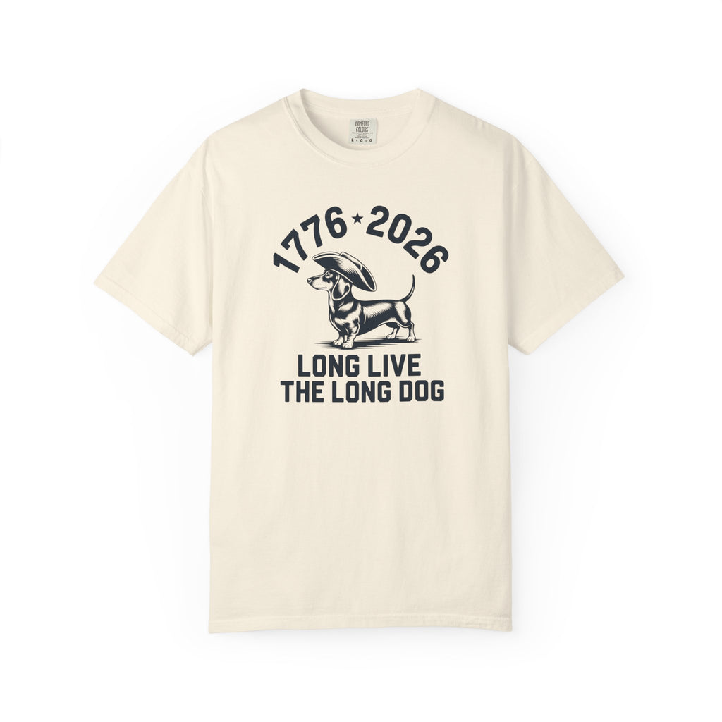 1776–2026 Long Live The Long Dog — Dachshund Tricorn Hat T-Shirt | America 250th