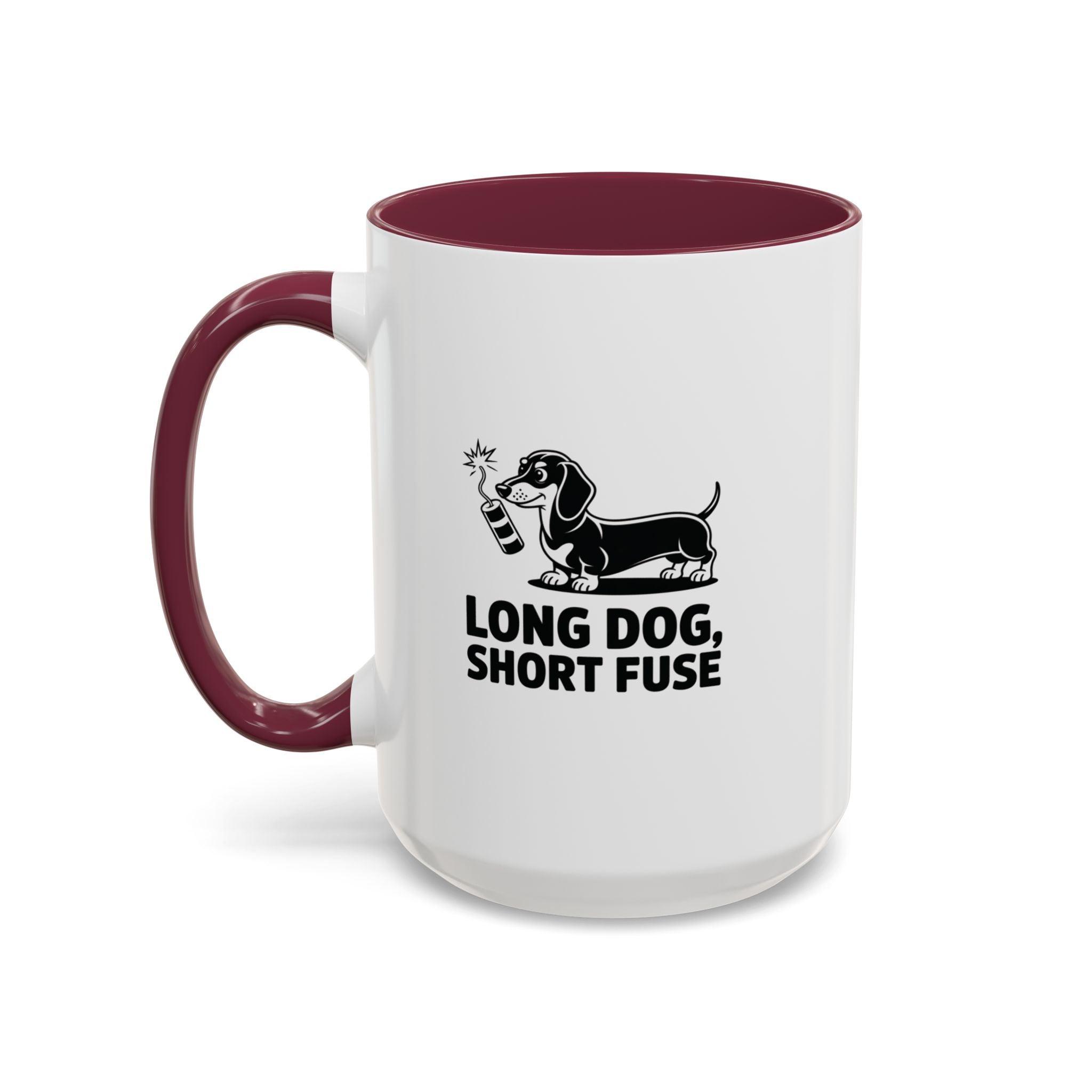 Long Dog Short Fuse — Funny Dachshund Coffee Mug | Doxie League