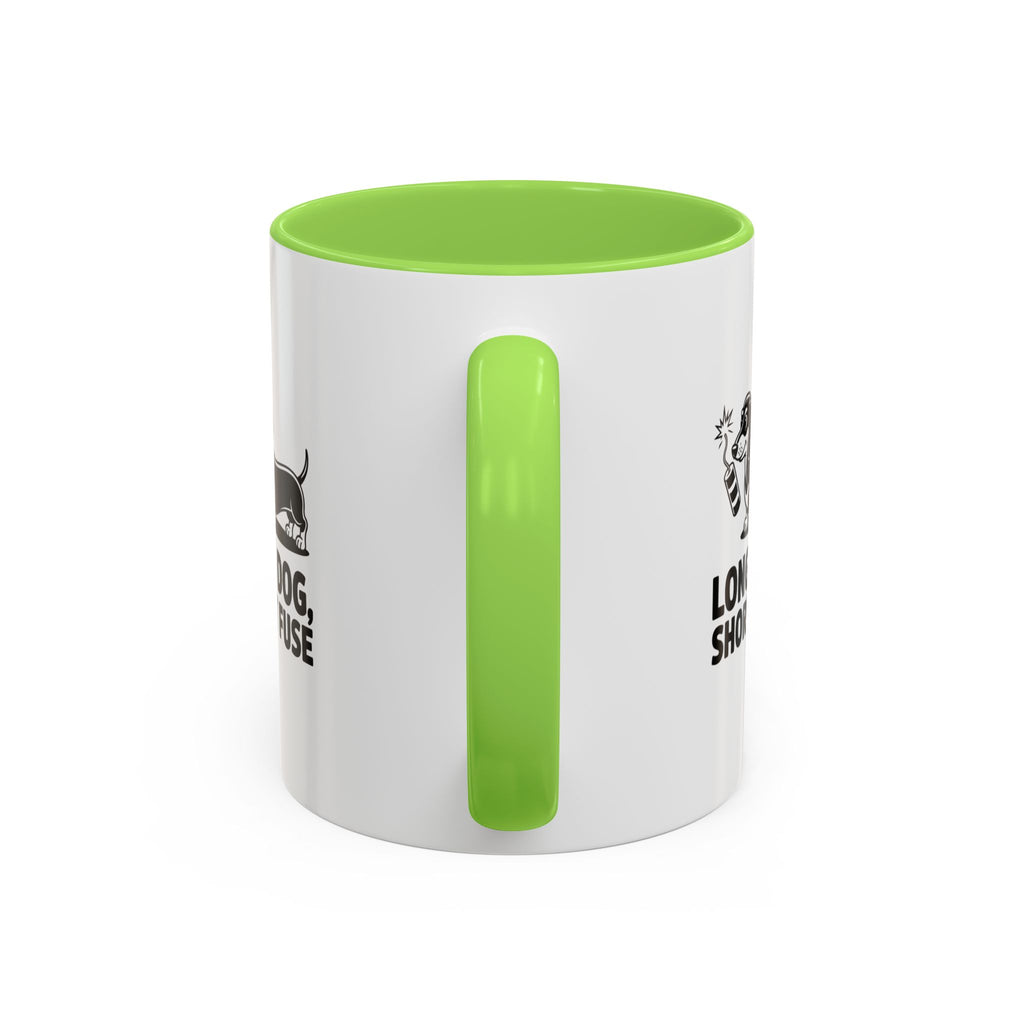 Long Dog Short Fuse — Funny Dachshund Coffee Mug | Doxie League