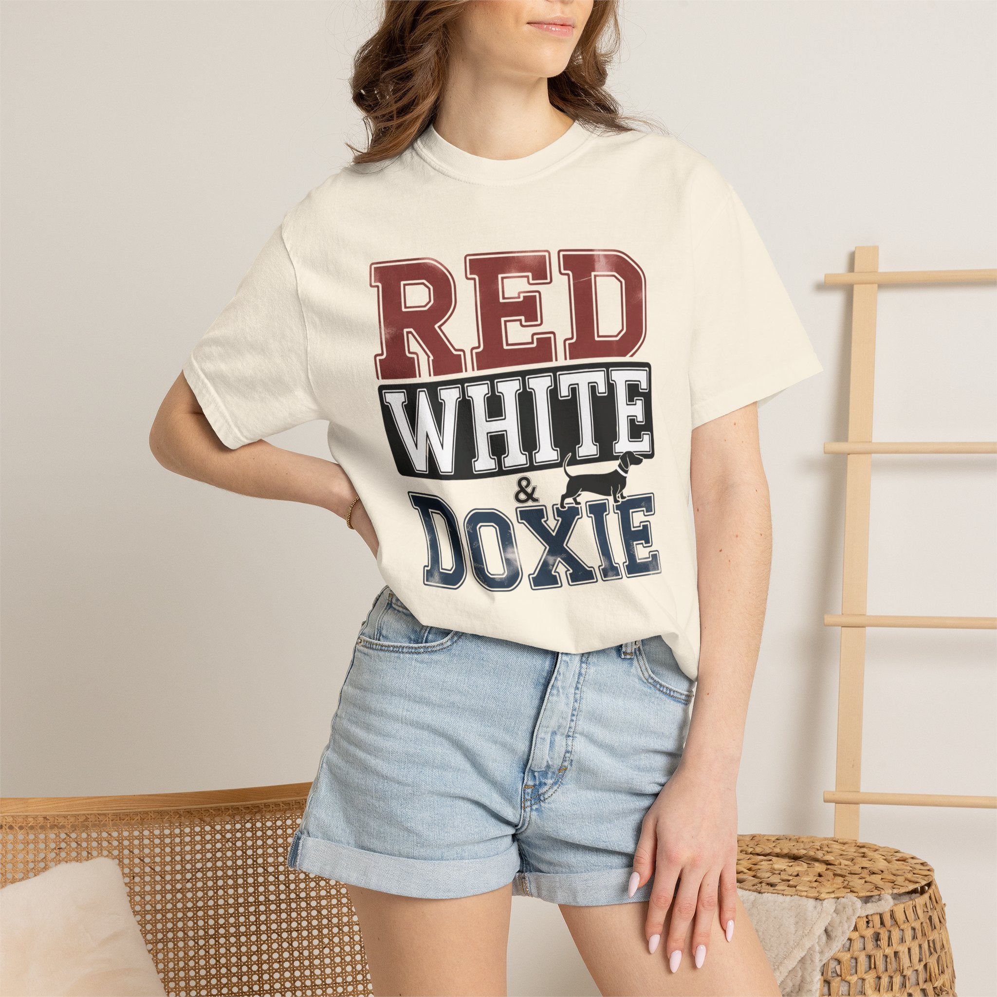 Red White & Doxie - Doxie League Tee