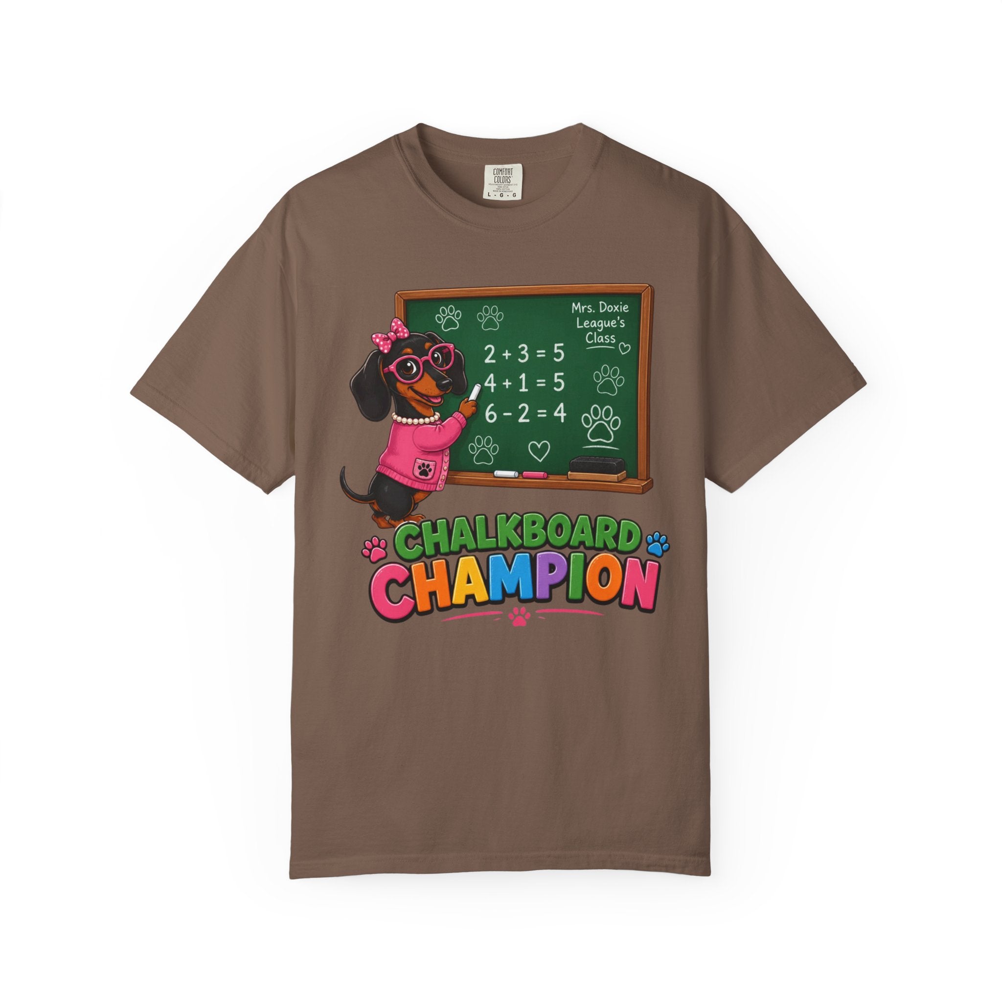 Chalkboard Champion Dachshund Shirt — The Educational Series