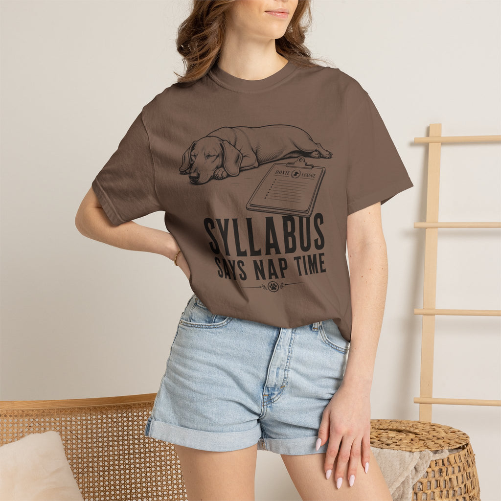 Syllabus Says Nap Time Dachshund Shirt — The Educational Series