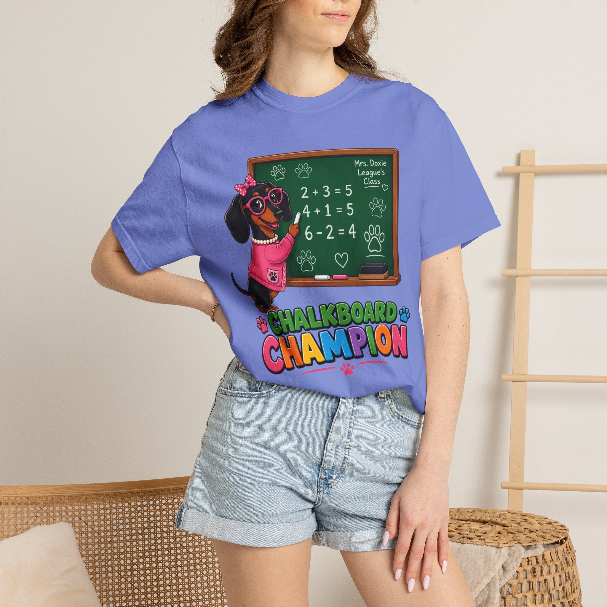 Chalkboard Champion Dachshund Shirt — The Educational Series