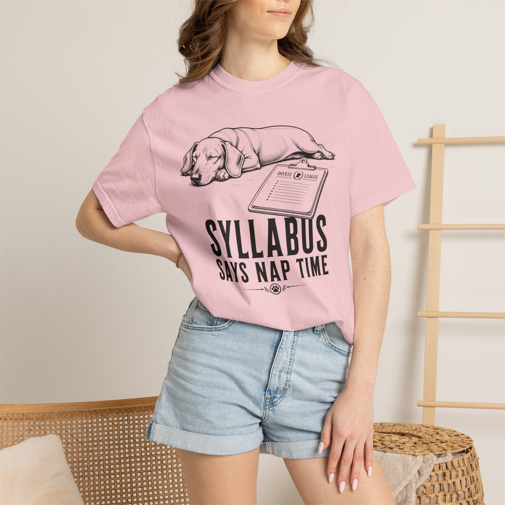Syllabus Says Nap Time Dachshund Shirt — The Educational Series