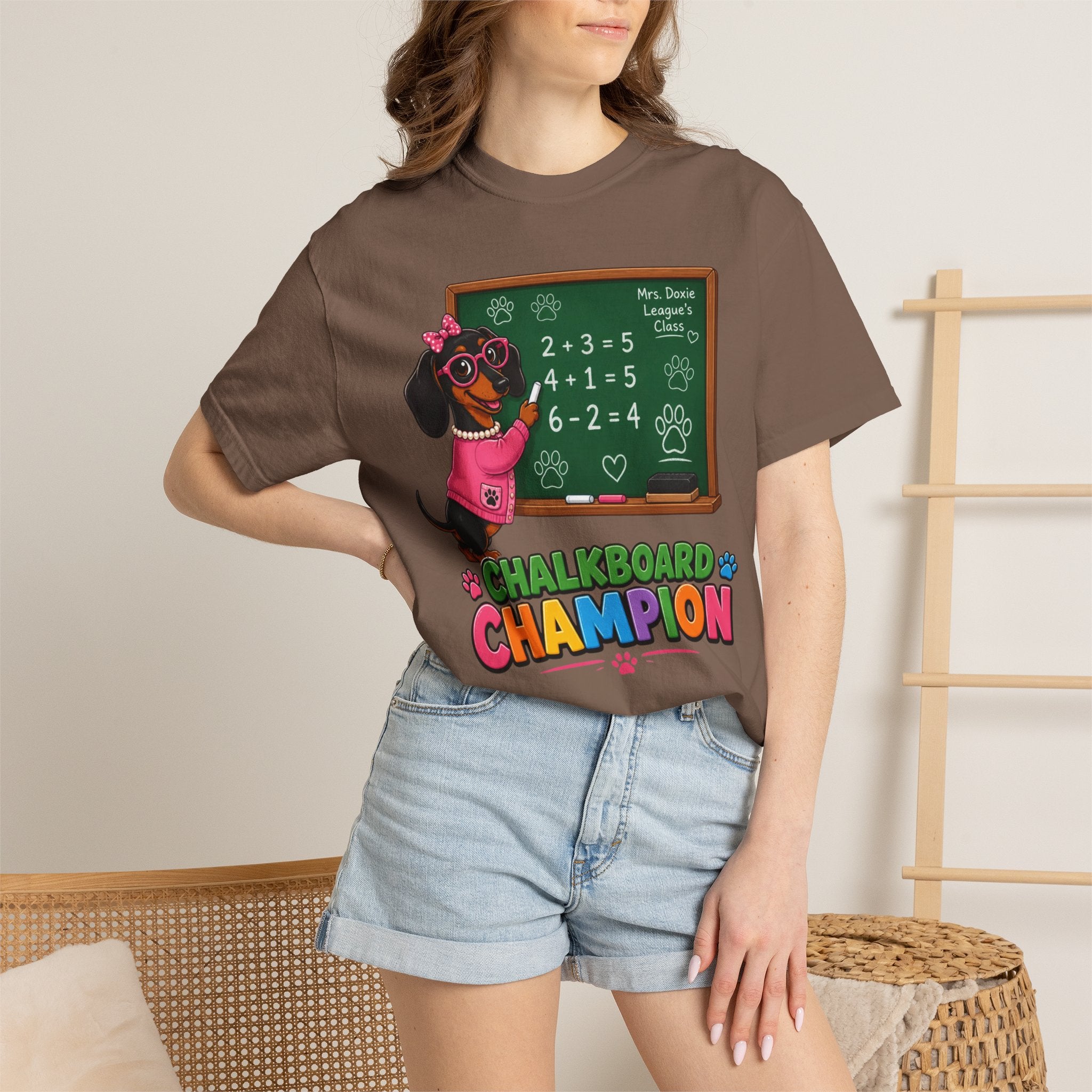 Chalkboard Champion Dachshund Shirt — The Educational Series