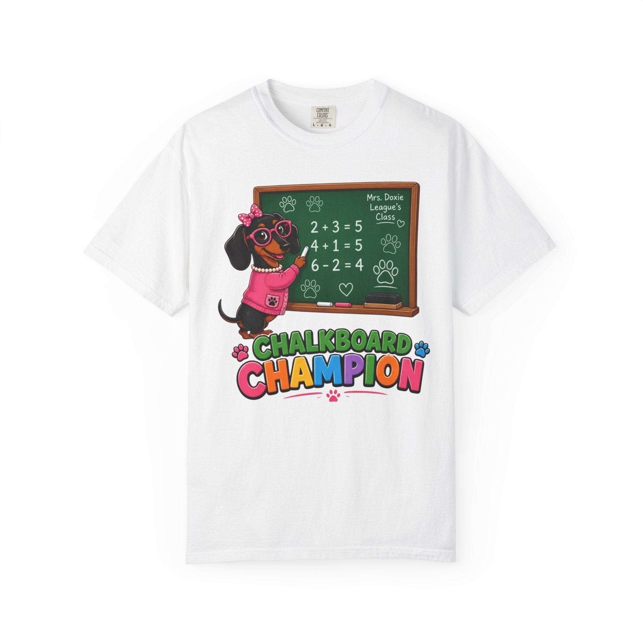 Chalkboard Champion Dachshund Shirt — The Educational Series