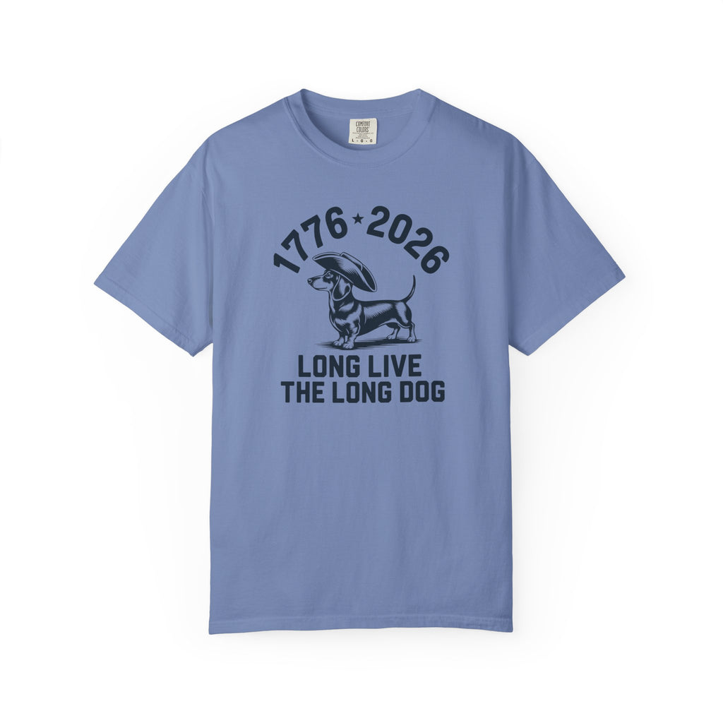 1776–2026 Long Live The Long Dog — Dachshund Tricorn Hat T-Shirt | America 250th
