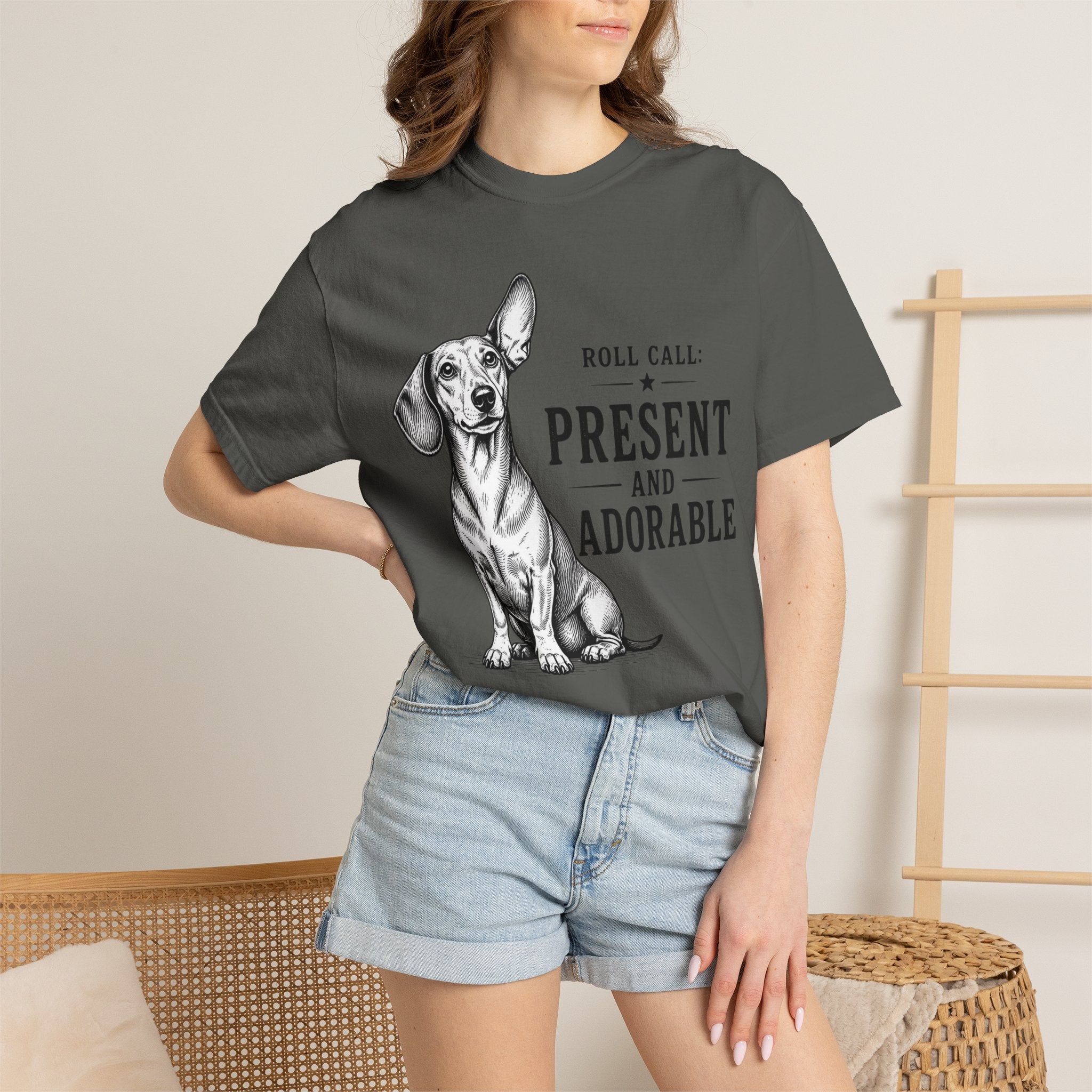 Roll Call Present and Adorable Dachshund Shirt — The Educational Series