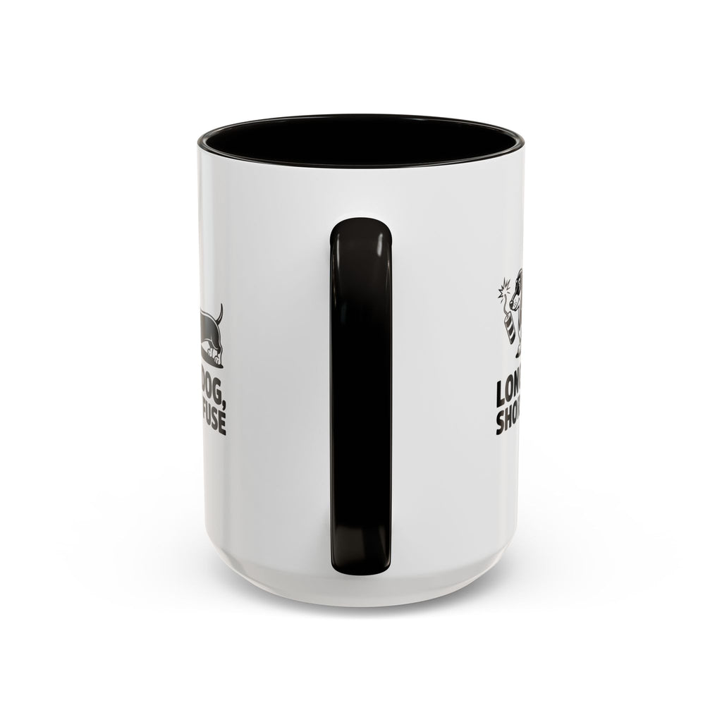 Long Dog Short Fuse — Funny Dachshund Coffee Mug | Doxie League