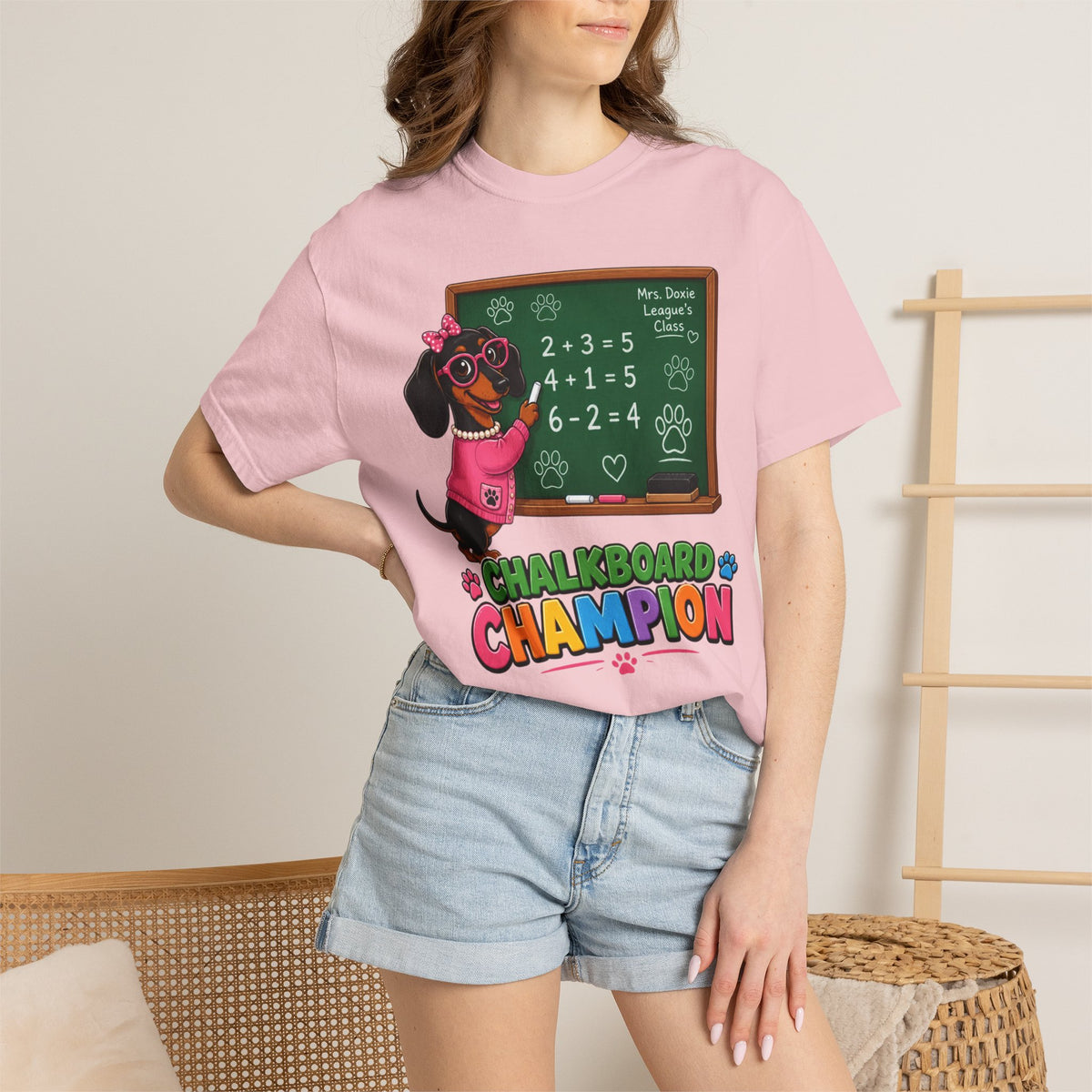 Chalkboard Champion Dachshund Shirt — The Educational Series