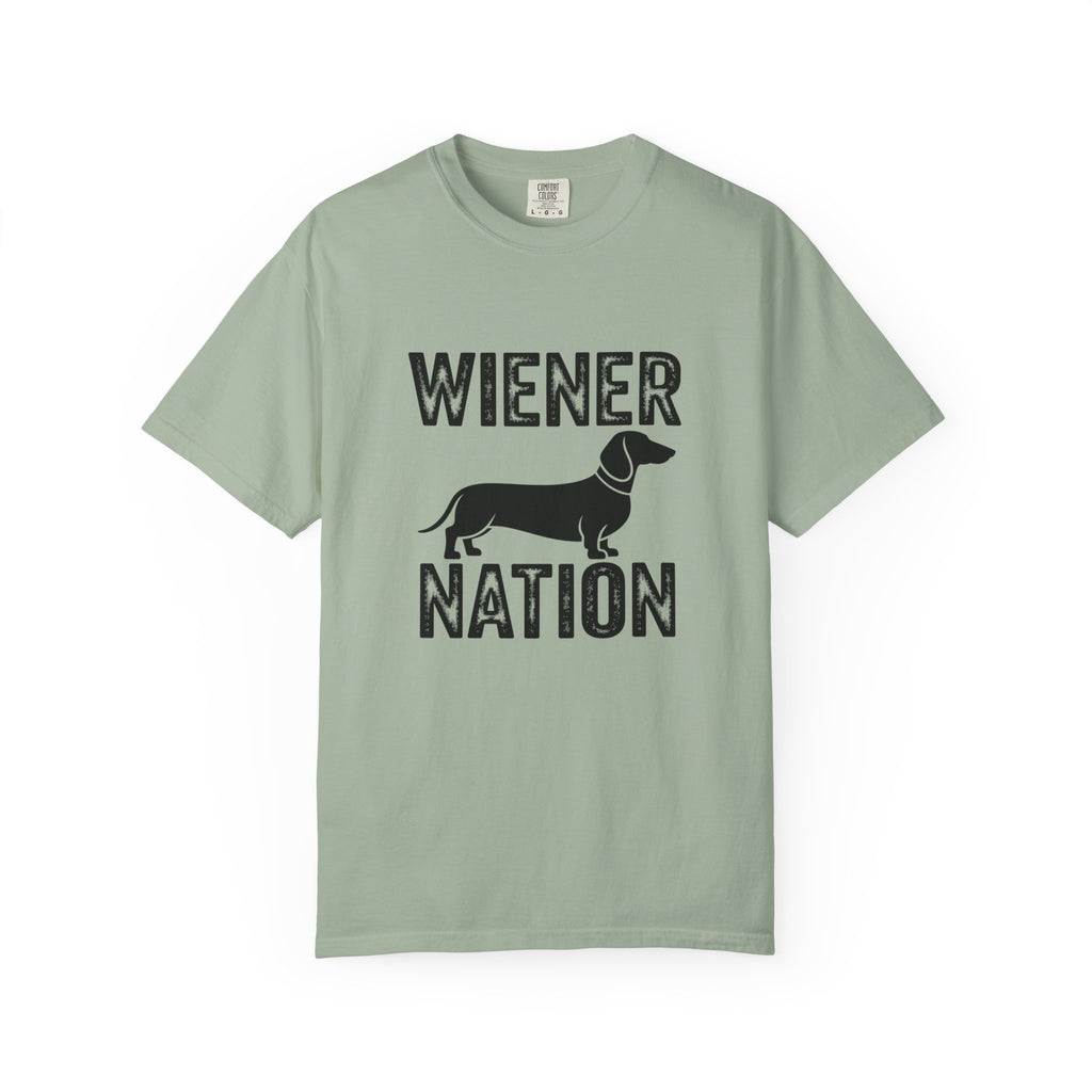 Wiener Nation dachshund graphic t-shirt — heritage wiener dog pride tee by Doxie League