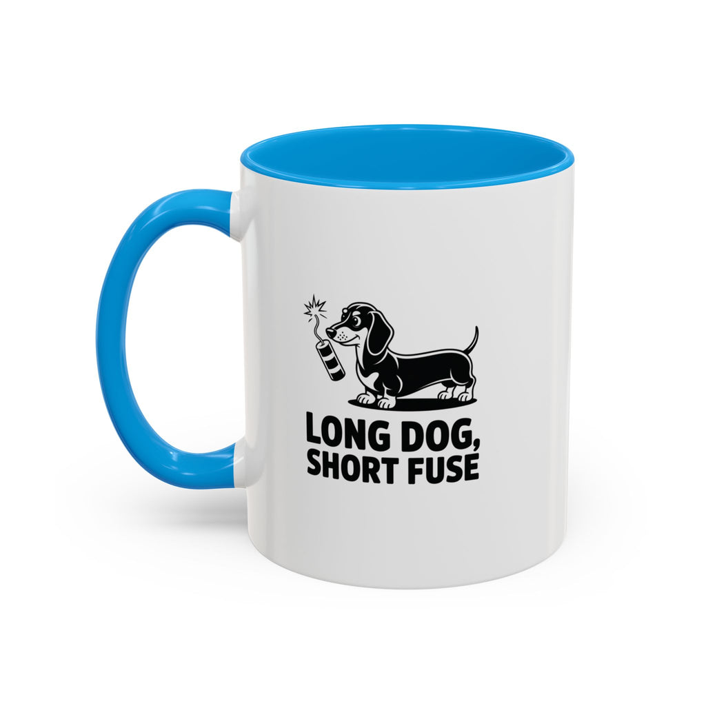 Long Dog Short Fuse — Funny Dachshund Coffee Mug | Doxie League