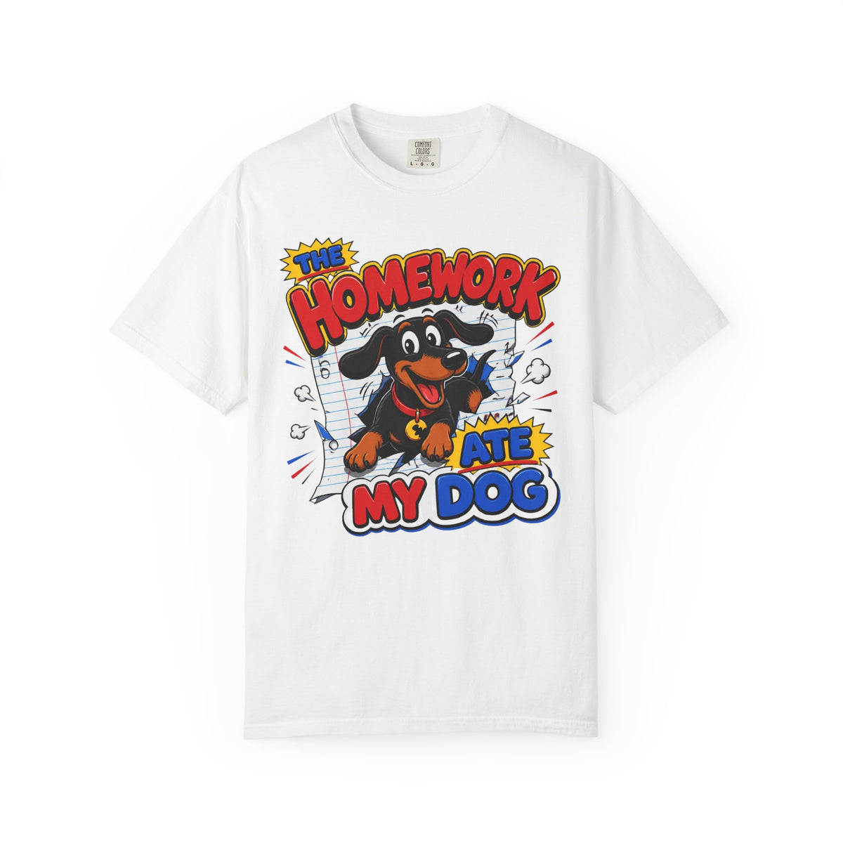 Homework Ate My Dog Dachshund Shirt — The Educational Series