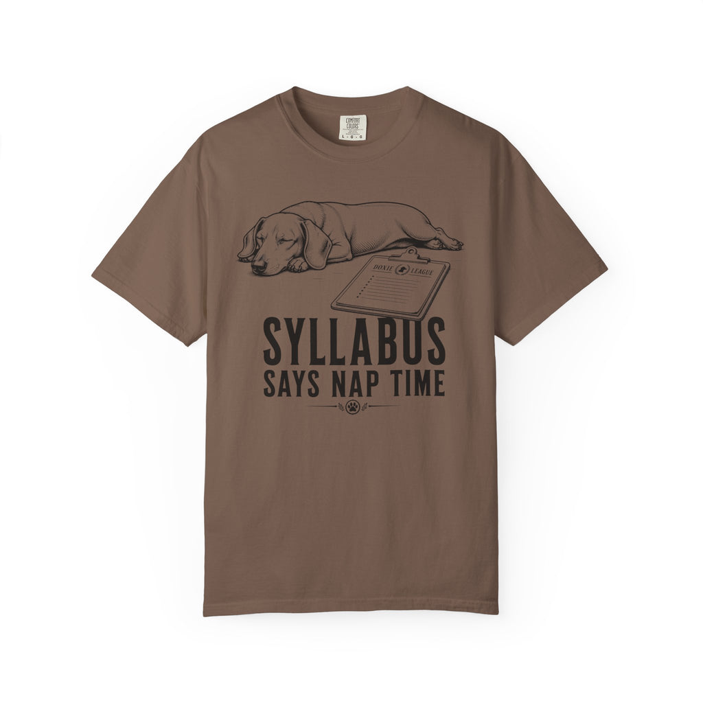 Syllabus Says Nap Time Dachshund Shirt — The Educational Series