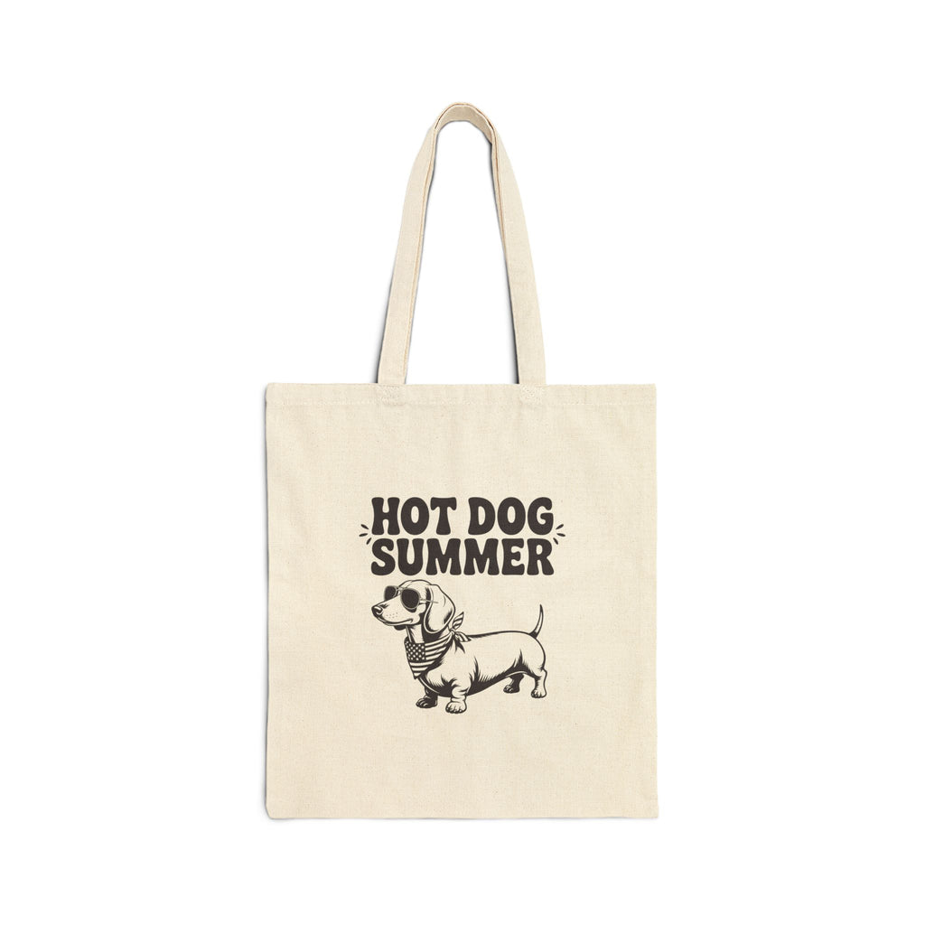 Hot Dog Summer — Funny Dachshund Canvas Tote Bag | Doxie League