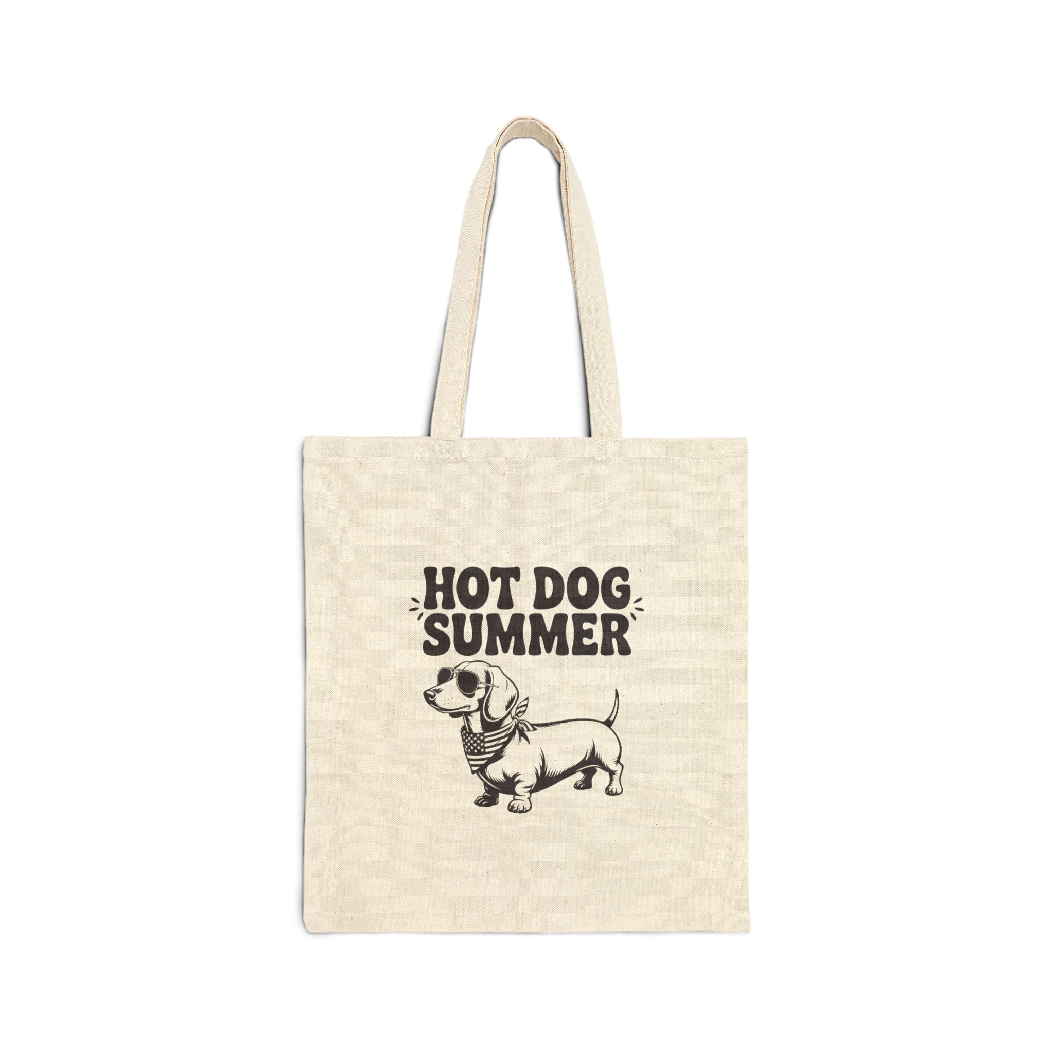 Hot Dog Summer — Funny Dachshund Canvas Tote Bag | Doxie League