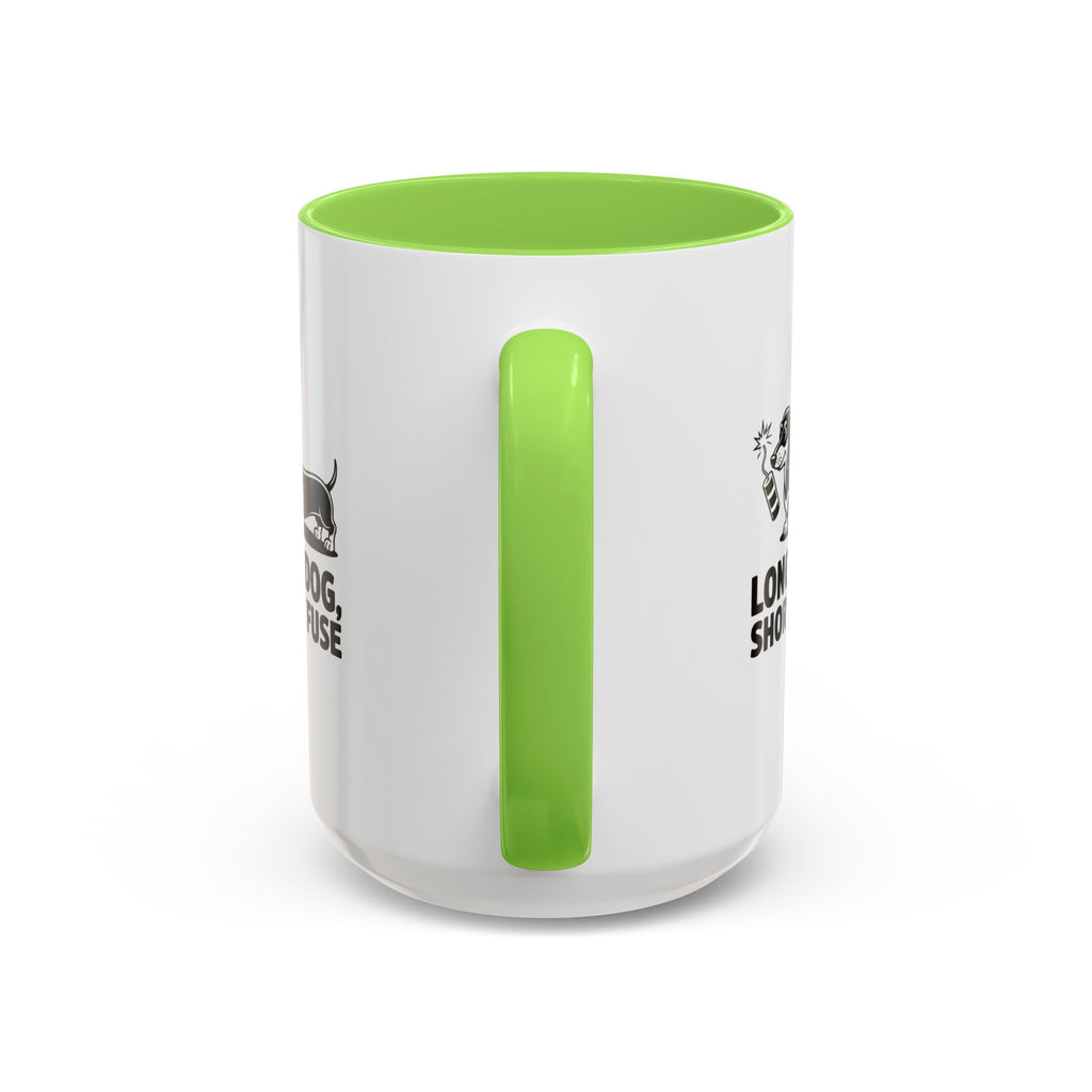 Long Dog Short Fuse — Funny Dachshund Coffee Mug | Doxie League