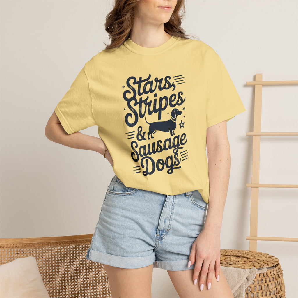 Stars Stripes & Sausages - Doxie League Tee