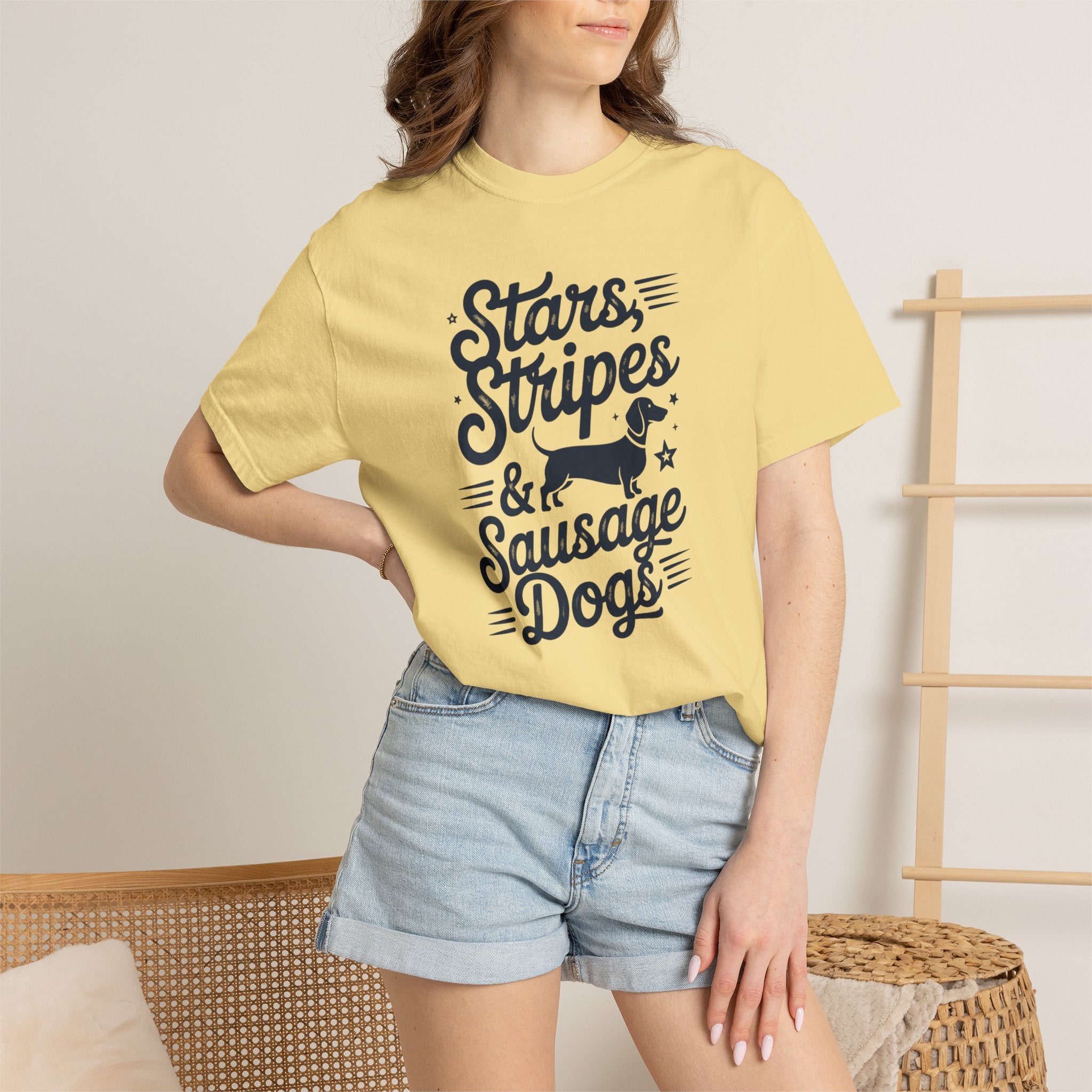 Stars Stripes & Sausages - Doxie League Tee