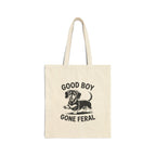 Good Boy Gone Feral — Funny Dachshund Canvas Tote Bag | Doxie League