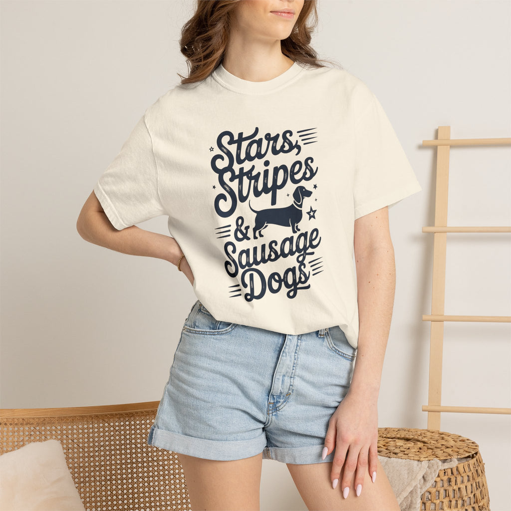 Stars Stripes & Sausages - Doxie League Tee