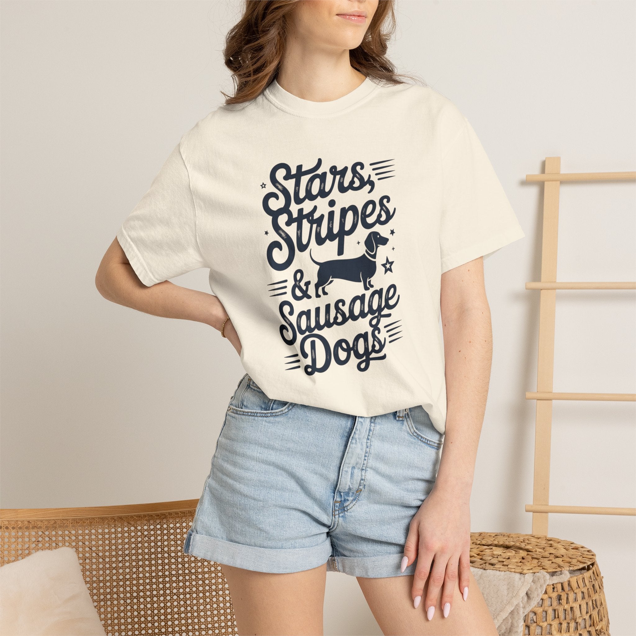 Stars Stripes & Sausages - Doxie League Tee