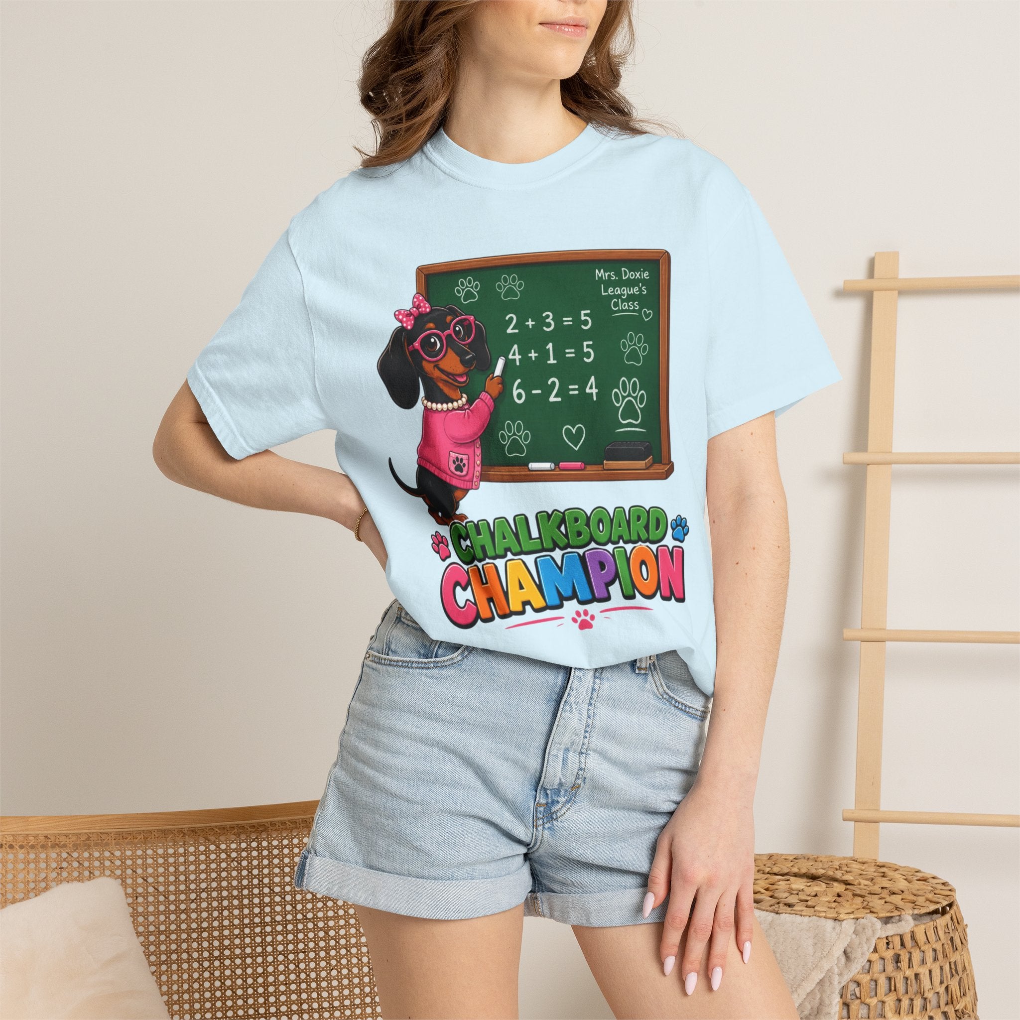 Chalkboard Champion Dachshund Shirt — The Educational Series