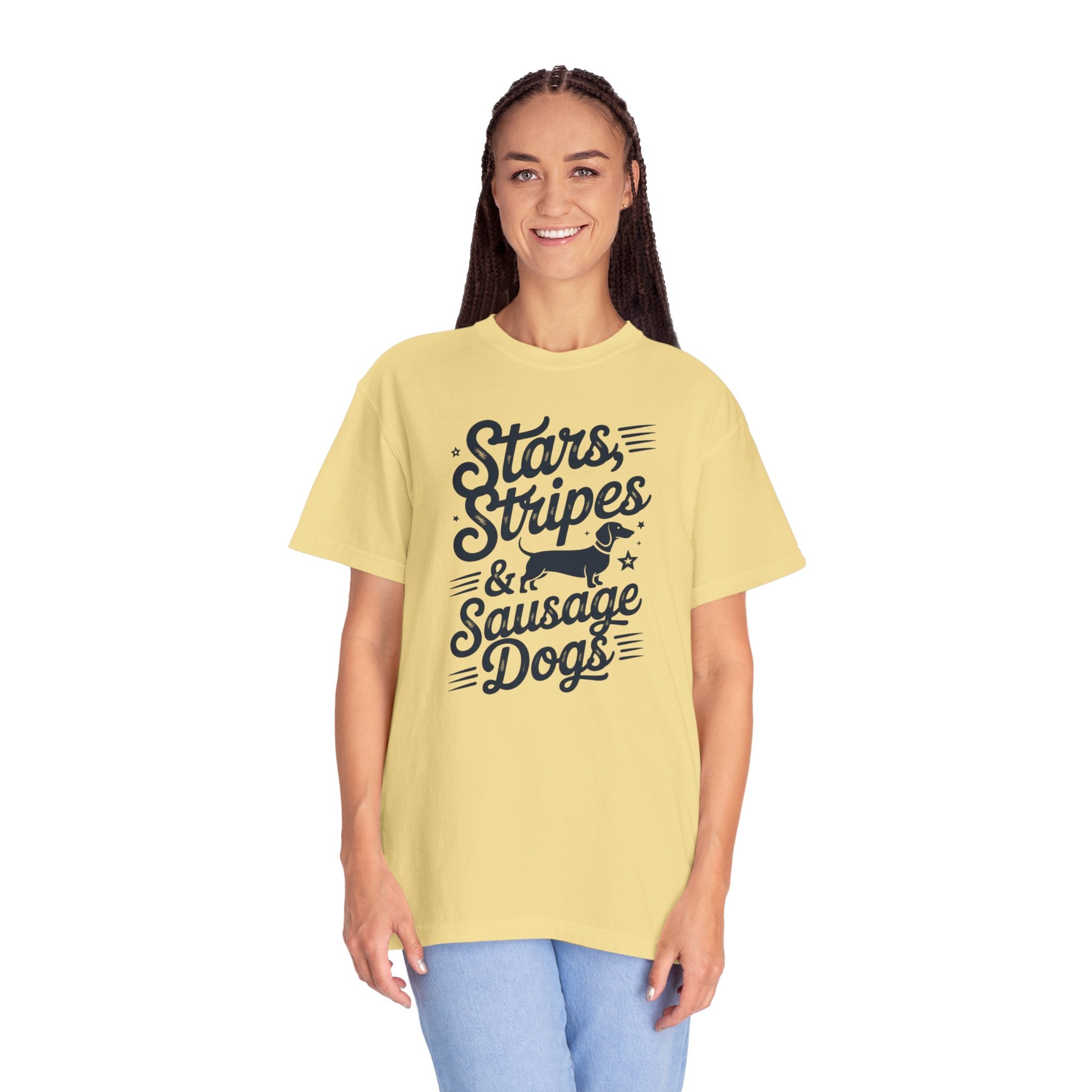Stars Stripes & Sausages - Doxie League Tee