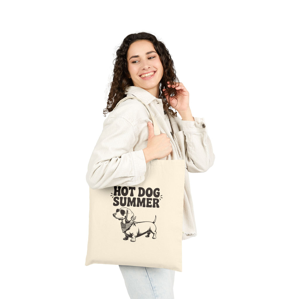 Hot Dog Summer — Funny Dachshund Canvas Tote Bag | Doxie League